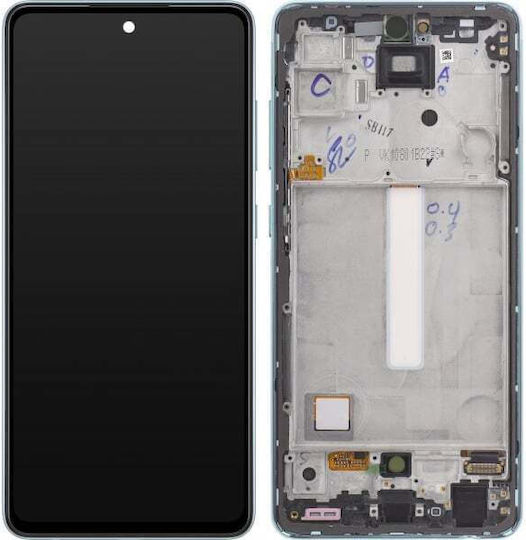 Screen OLED SP without Battery with Touch Mechanism and Frame for Galaxy A52 (Blue)