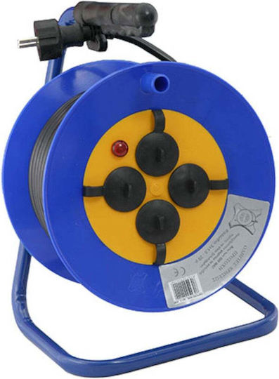 CHaralampidis Extension Reel Cord 3 x 1.5mm²/25m Blue