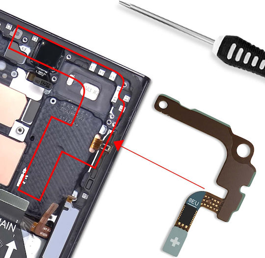 Samsung Κεντρική Καλωδιοταινία σε Μπλε χρώμα για Galaxy S23 Ultra 5G