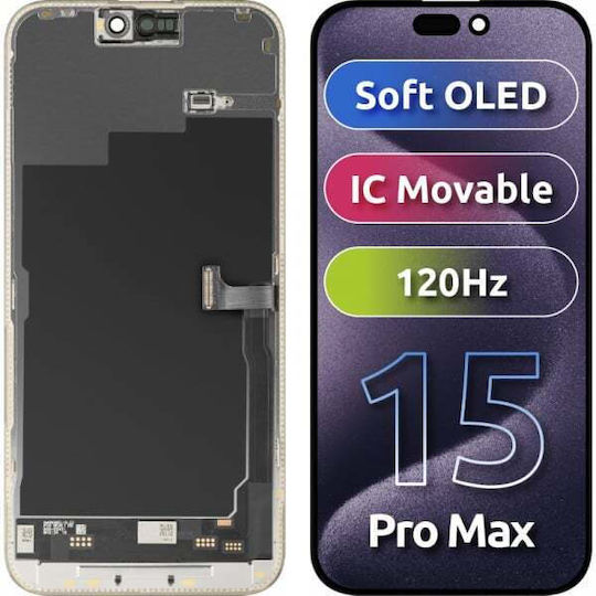 Screen with Touch Mechanism for iPhone 15 Pro Max (Black)