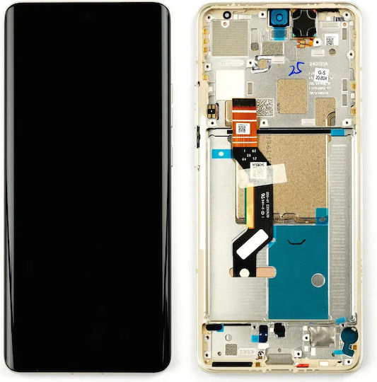 Οθόνη Service Pack με Μηχανισμό Αφής και Πλαίσιο για  Edge 50 Pro (Μαύρο)