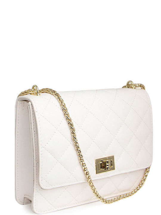 Leather Women's Flap Bag Beige