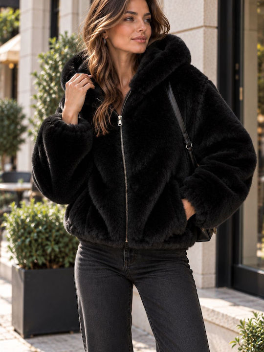 Short Women's Fur Black