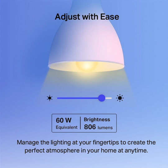 TP-LINK Smart Bulb v3.3 LED 8.7W for E27 Socket RGBW 806lm Dimmable