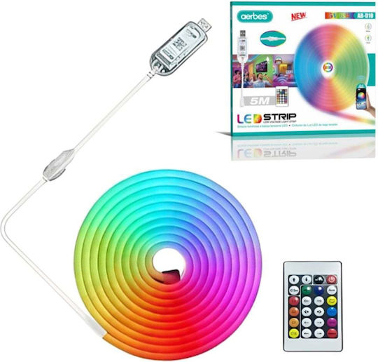 Aerbes Smart LED Strip Wi-Fi USB 5V RGB Light 5m with Power Supply & Remote Control