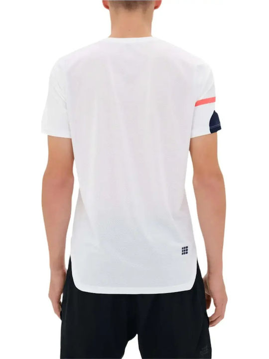 Tricou sport cu Geometrie Albă