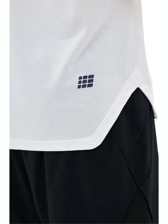 Tricou sport cu Geometrie Albă