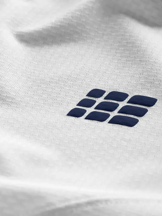 Tricou sport cu Geometrie Albă