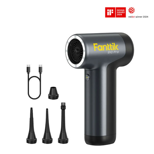 Electric Blower Fanttik B10 Pro 110,000 Rpm 65 M S Brushless Motor 4800 Mah Battery Led 4 Nozzles Gray