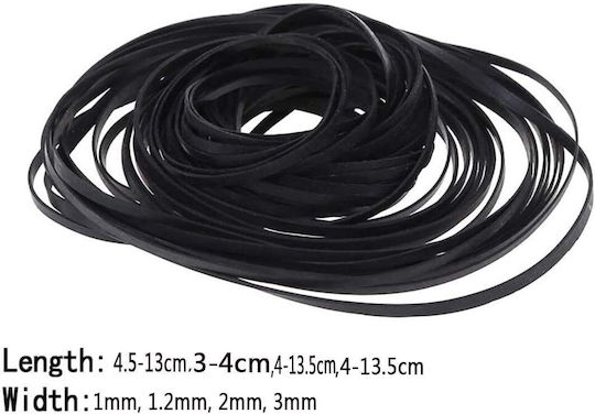 Biluer Rubber Belt Set Radio Cassette Players Dvd Players 180 Pieces Square Flat Profiles 1–3 Mm Universal Black