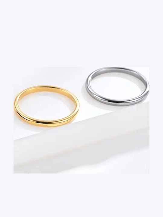 Unisex Ringband Stahl 316L Gold Bode 02472