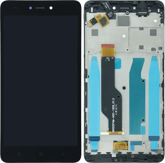 OLED-Baugruppe mit Rahmen für Xiaomi Redmi Note 4x Original OEM Matt Schwarz