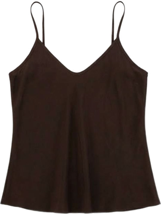 Дамски Lingerie Top с Дантела Кафяво