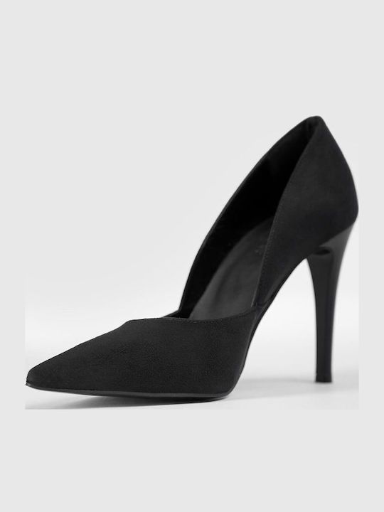 Black Suede Pointed Toe Heels