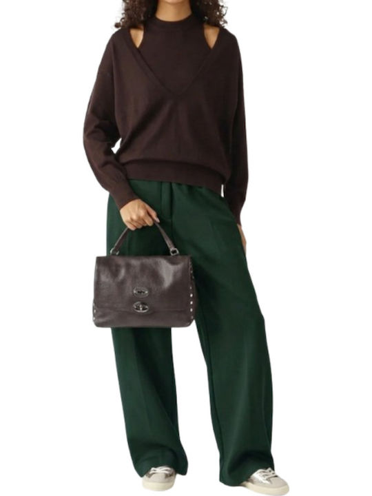 Women's Fabric Trousers Dark Green
