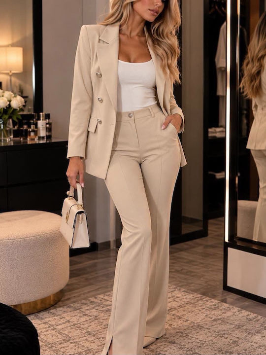 Women's Ecru Set with Trousers P-388