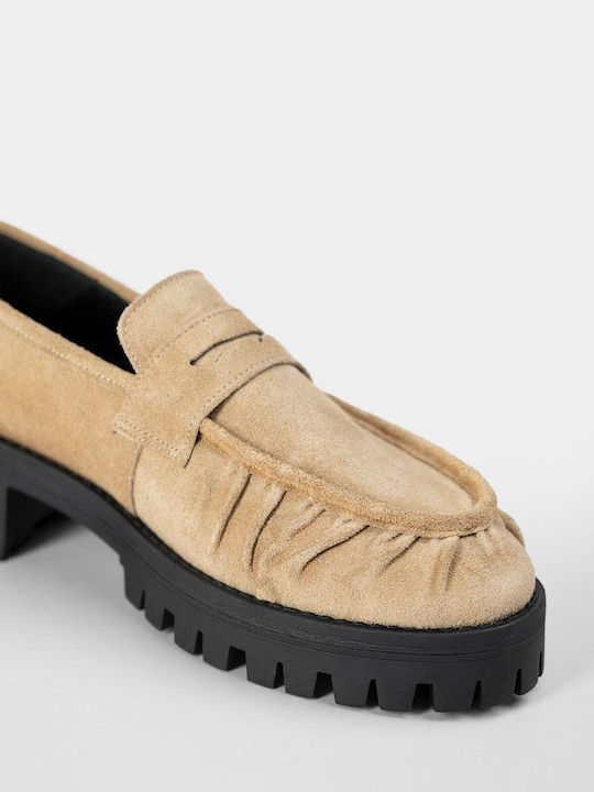 Damen-Leder-Loafer in Braun