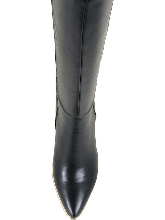 Bella Leather Women's High-Heel Boots Black
