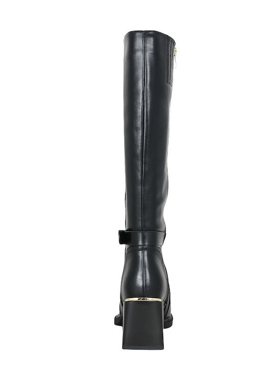 Balsa Leather Women's Boots with Medium Heel Black