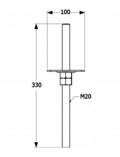 Domax Bază pentru Pergolă Galvanizată 33x10 cm