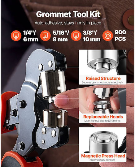 Vevor Комплект Инструменти за Монтаж на Очи 900 Бройки 6 8 10 Mm Kyqshymjtcxkio27d001v0