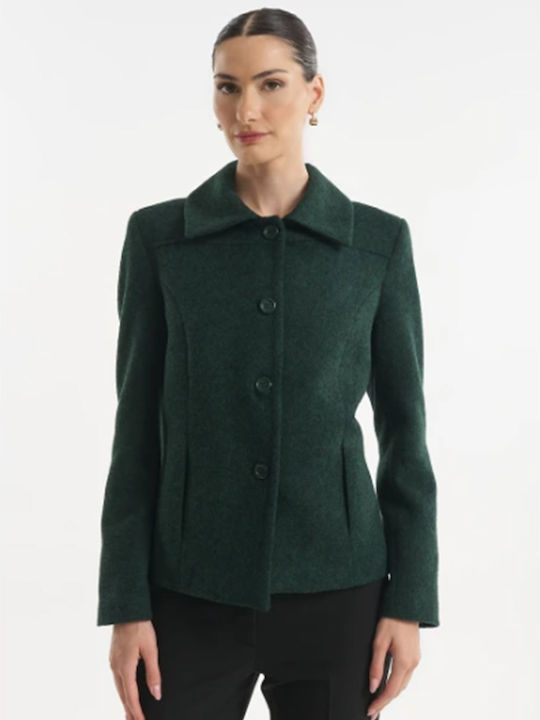 Fibes Damen-Tweedblazer Grün Fibes Damen-Tweedblazer Grün