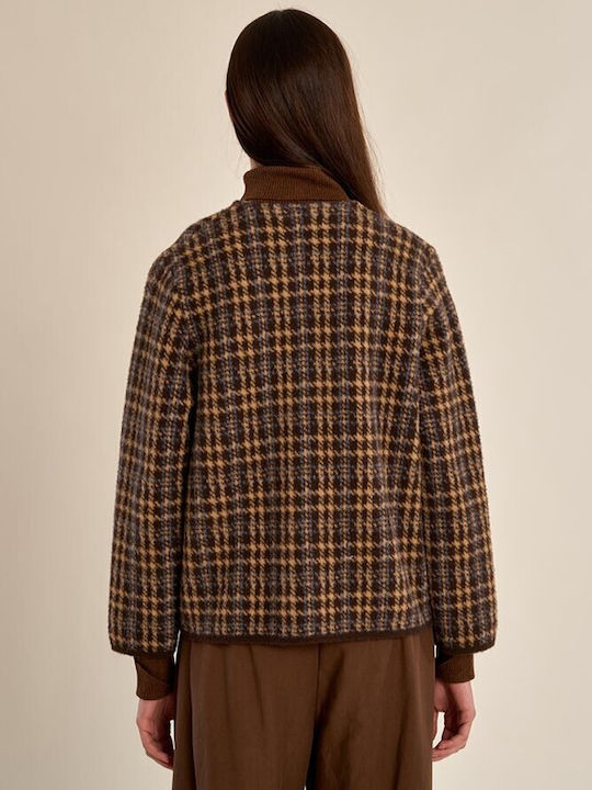 Molly Bracken Damenblazer Braun Gemustert
