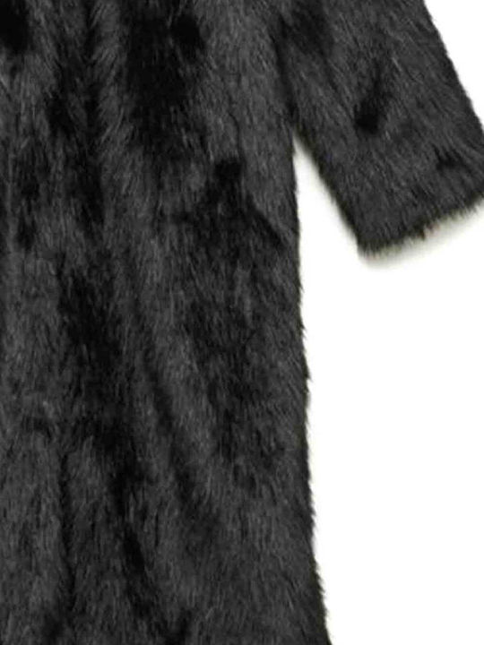 Vero Moda Дълго Дамско Кожено Палто Black