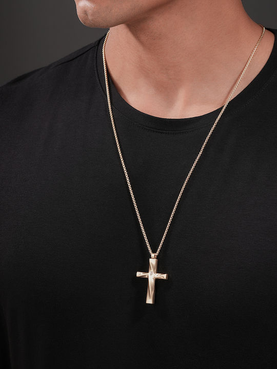 Police Cross in Gold Plated Steel Without Chain