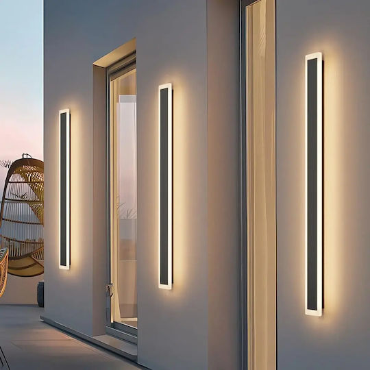 Rovo 2835 Линеен стенен LED осветител IP65 24 W с топла бяла светлина 80x8x5 см