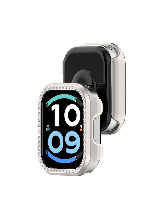 Redmi Watch 6 Active Diamond Halbabdeckende Hohle PC-Uhrenschutzhülle Satine Starlight