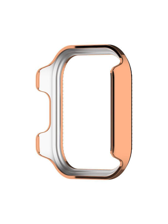 Redmi Watch 6 Active Diamant-Halbabdeckung Hohle PC-Uhren-Schutzhülle Roségold