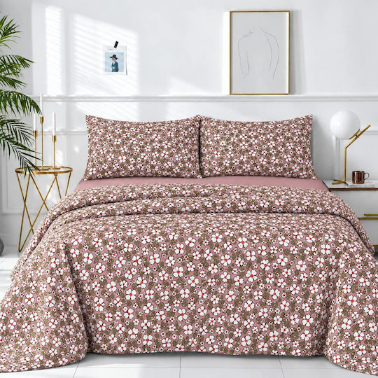 Astron Italy Elisa Single Bed Sheet Set 175x260cm Dusty Pink (3pcs)