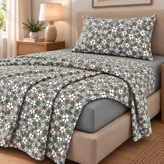 Astron Italy Elisa Single Bed Sheet Set 175x260cm Dusty Rose (3 pcs)