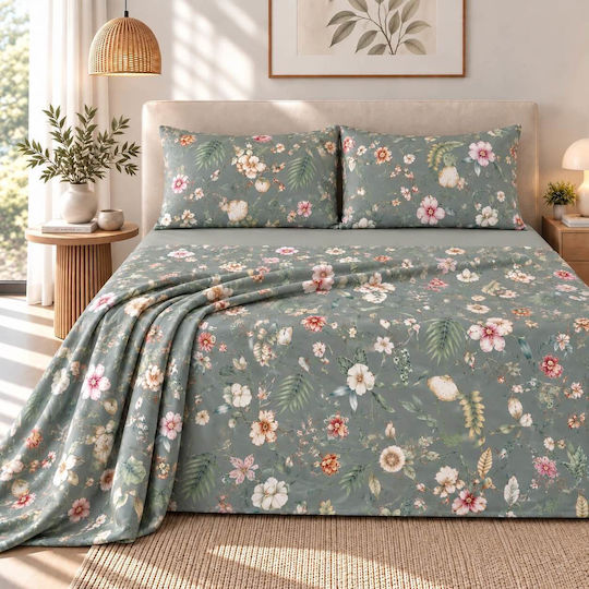 Astron Italy Ortensia Single Bed Sheet Set 175x260cm Dusty Rose (3pcs)