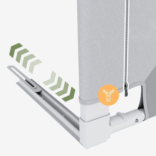 Tulano Foldable Metal Bed Rail Guard in Grey 160 cm
