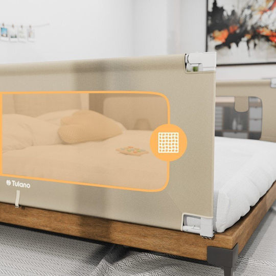 Tulano Foldable Metal Bed Rail Guard in Beige 180 cm