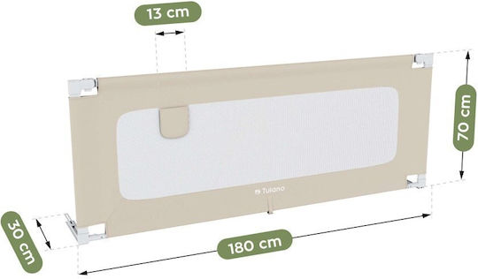 Tulano Foldable Metal Bed Rail Guard in Beige 180 cm