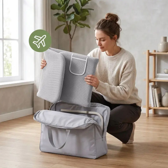 Tulano Barieră de Protecție Pliabilă pentru Pat, din Metal, de Culoare Gri, 150 cm