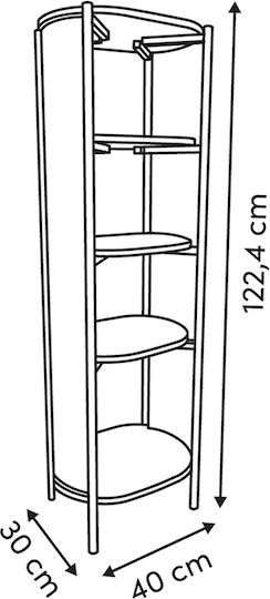 Βιβλιοθήκη Argileo Μπεζ 40x30x122.4εκ.