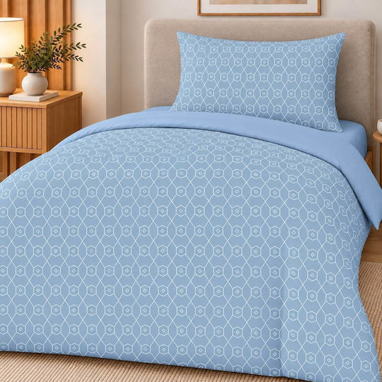 Astron Italy Giulia Super-Double Bed Sheet Set 245x260cm Blue (4pcs)