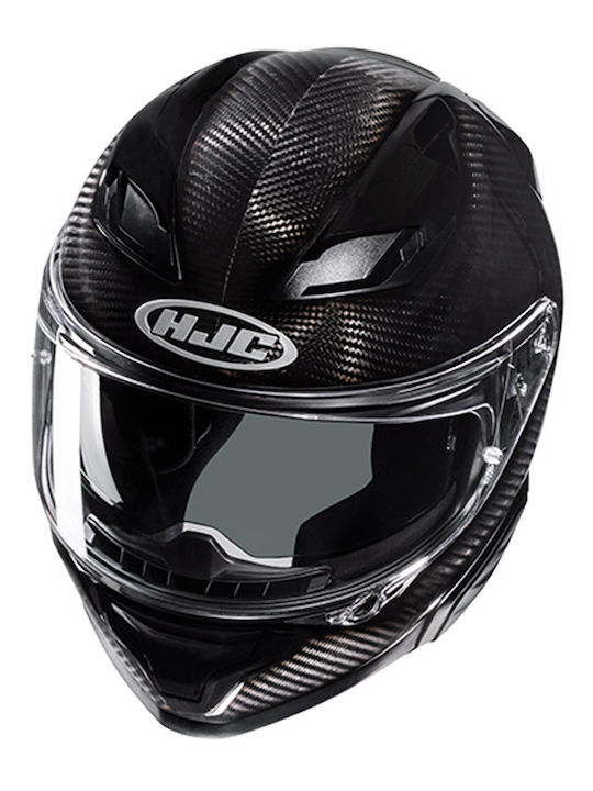 F71 Carbon solid black Κράνος Μηχανής Full Face ECE 22.06 με Sunvisor