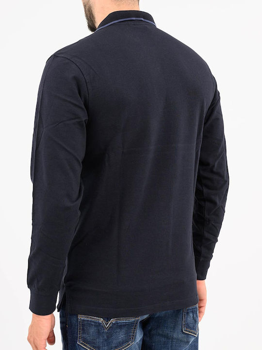 Langarm-Poloshirt Navyblau