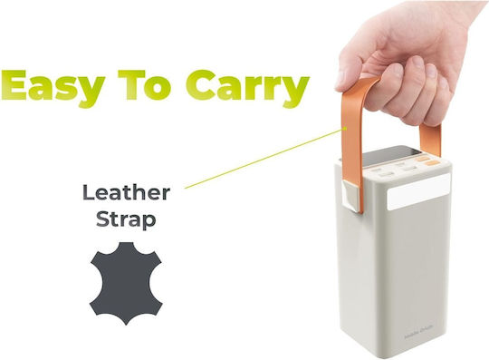 Mobile Origin PB18 Power Bank 50000mAh 65W με 2 Θύρες USB-A και 2 Θύρες USB-C Power Delivery Μπεζ