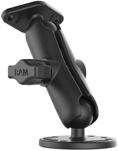 RAM Mount Round Base Diamond Βάση Κινητού Αυτοκινήτου με Ρυθμιζόμενα Άγκιστρα Μαύρη