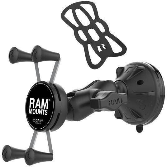 RAM Mount X-Grip Βάση Κινητού Αυτοκινήτου με Ρυθμιζόμενα Άγκιστρα Μαύρη