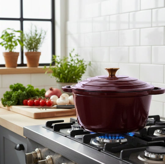 Hage Round Cast Iron Dutch Oven 26cm 5lt