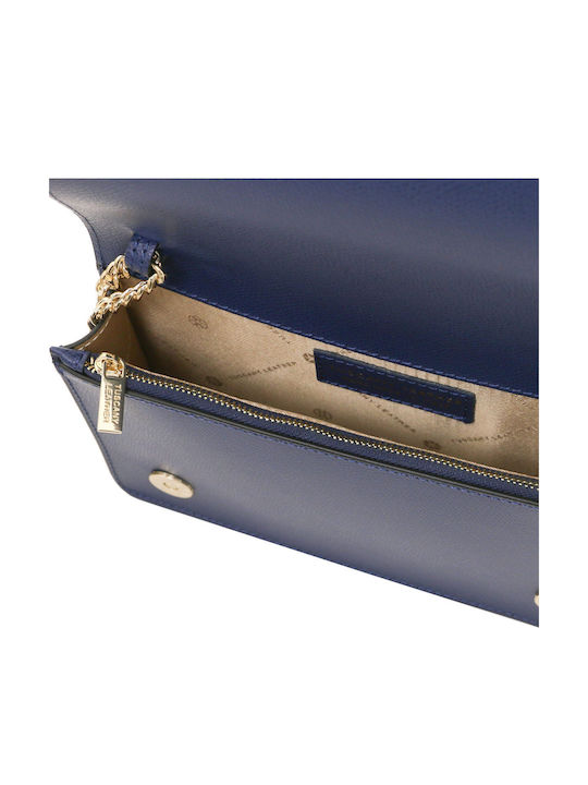 Opera Dark Blue Leather Women's Clutch