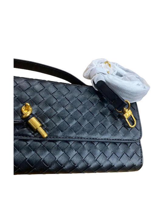 Black Woven Straw Women's Clutch