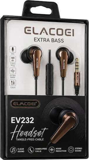 EV-190 EV190 In-ear Handsfree με Βύσμα 3.5mm Μαύρο
